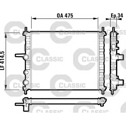 Photo Radiator, engine cooling VALEO 232557