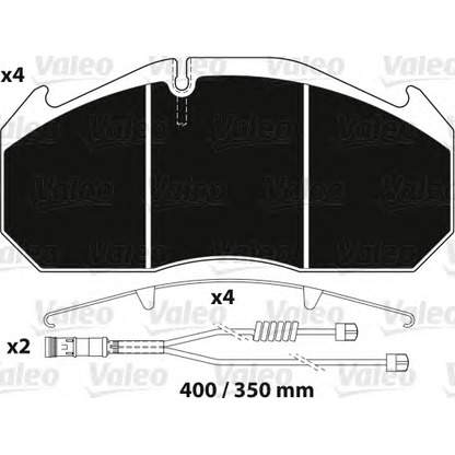 Photo Kit de plaquettes de frein, frein à disque VALEO 882216