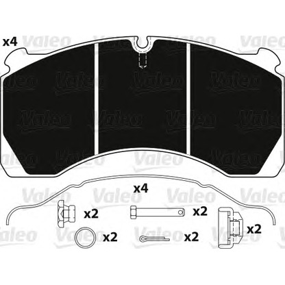 Фото Комплект тормозных колодок, дисковый тормоз VALEO 882222