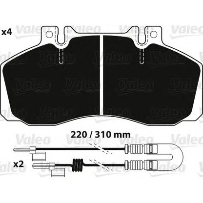 Photo Brake Pad Set, disc brake VALEO 882239