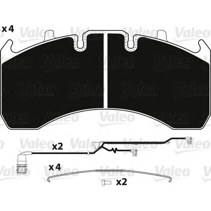 Фото Комплект тормозных колодок, дисковый тормоз VALEO 882247