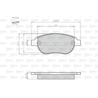 Foto Kit pastiglie freno, Freno a disco VALEO 872600