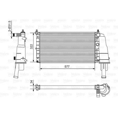 Photo Radiator, engine cooling VALEO 734236