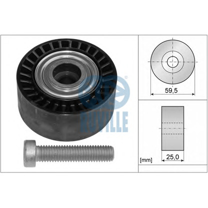 Photo Deflection/Guide Pulley, v-ribbed belt RUVILLE 55941
