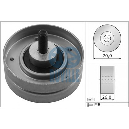 Photo Deflection/Guide Pulley, v-ribbed belt RUVILLE 55086