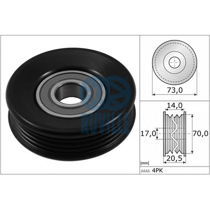 Photo Tensioner Pulley, v-ribbed belt RUVILLE 56985