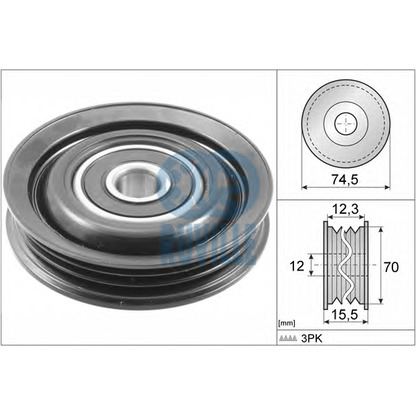 Photo Deflection/Guide Pulley, v-ribbed belt RUVILLE 56842