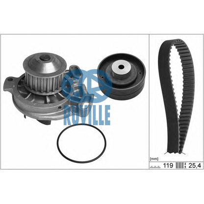 Photo Water Pump & Timing Belt Kit RUVILLE 55401711