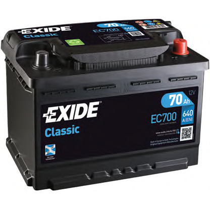 Photo Batterie de démarrage; Batterie de démarrage EXIDE EC700