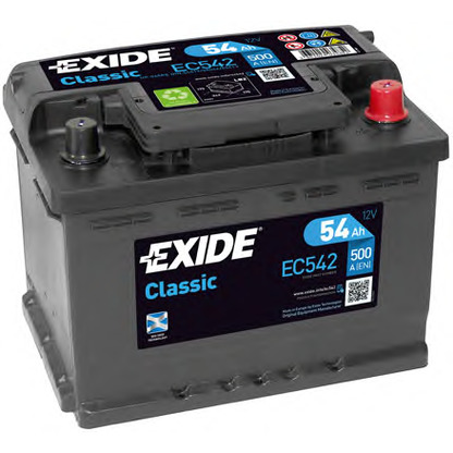 Photo Batterie de démarrage; Batterie de démarrage EXIDE EC542