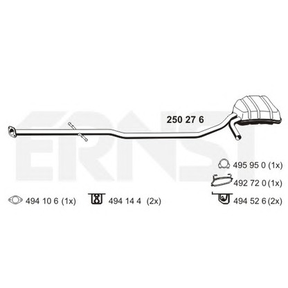 Фото Средний глушитель выхлопных газов ERNST 250276