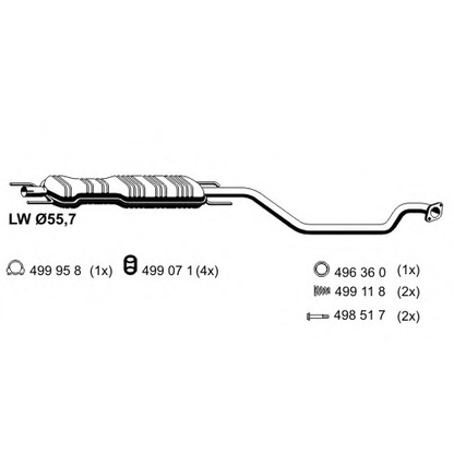 Photo Middle Silencer ERNST 054065