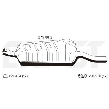 Фото Средний глушитель выхлопных газов ERNST 275002