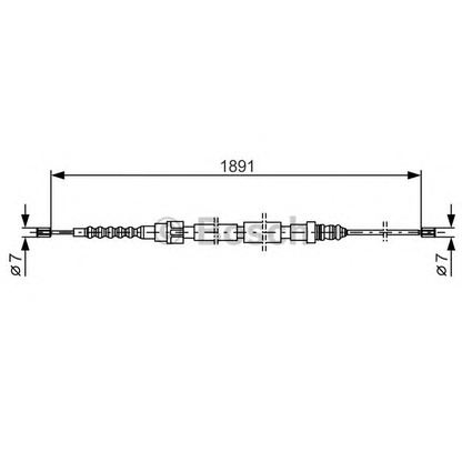 Фото Трос, стояночная тормозная система BOSCH 1987477154