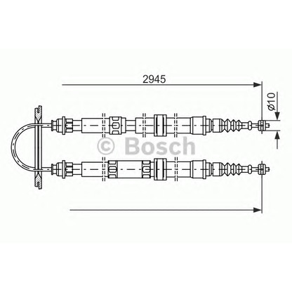 Фото Трос, стояночная тормозная система BOSCH 1987477390