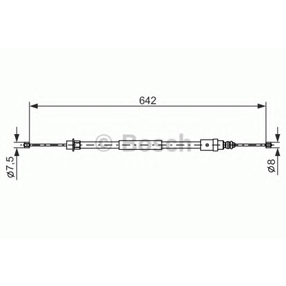 Foto Cable de accionamiento, freno de estacionamiento BOSCH 1987477573