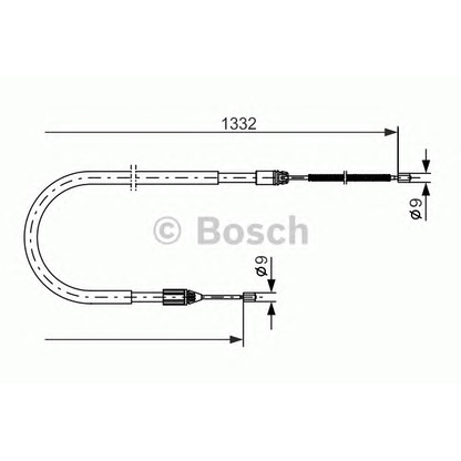 Фото Трос, стояночная тормозная система BOSCH 1987477781