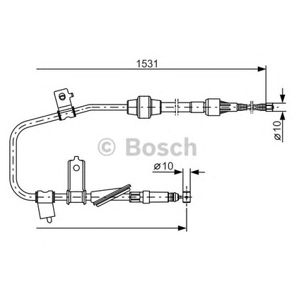 Фото Трос, стояночная тормозная система BOSCH 1987477788