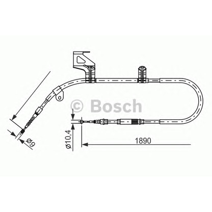 Foto Cable de accionamiento, freno de estacionamiento BOSCH 1987477803