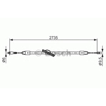 Foto Cable de accionamiento, freno de estacionamiento BOSCH 1987477845