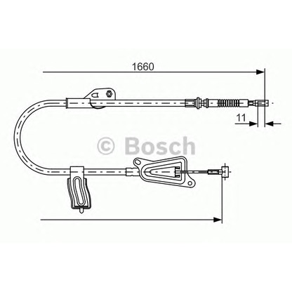 Фото Трос, стояночная тормозная система BOSCH 1987477944