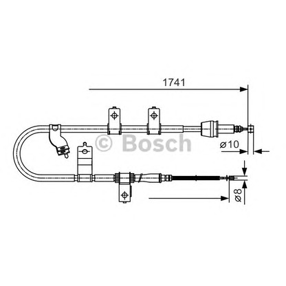 Фото Трос, стояночная тормозная система BOSCH 1987482076