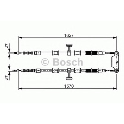 Фото Трос, стояночная тормозная система BOSCH 1987482147