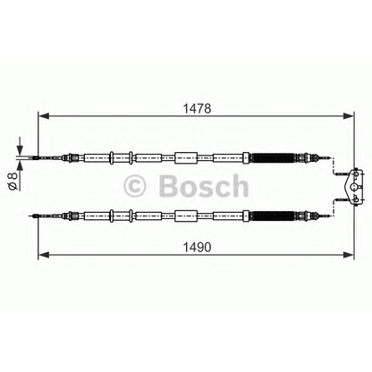 Фото Трос, стояночная тормозная система BOSCH 1987482282