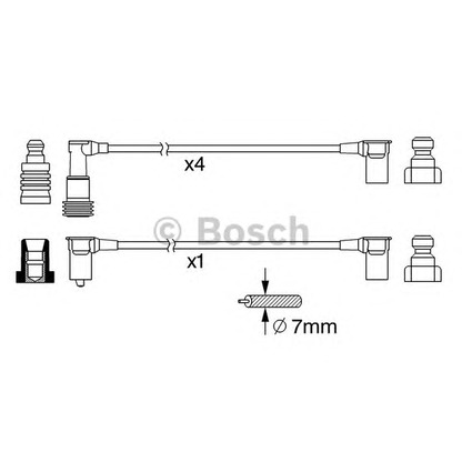 Фото Комплект проводов зажигания BOSCH 0986356377