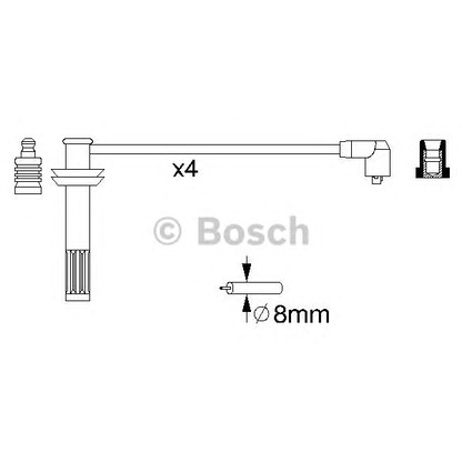 Фото Комплект проводов зажигания BOSCH 0986356709