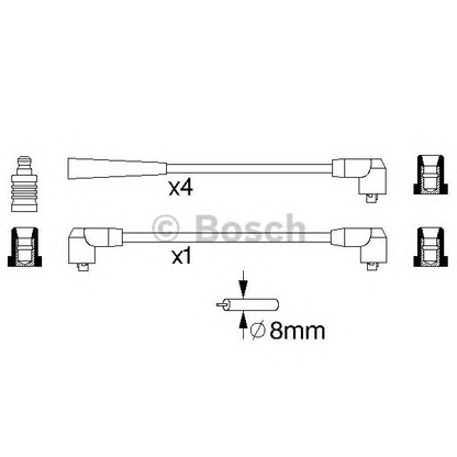 Фото Комплект проводов зажигания BOSCH 0986356726