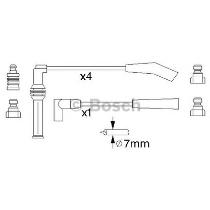 Фото Комплект проводов зажигания BOSCH 0986356751