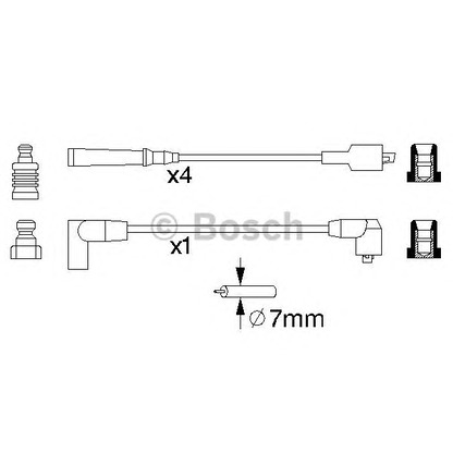 Foto Zündleitungssatz BOSCH 0986356866