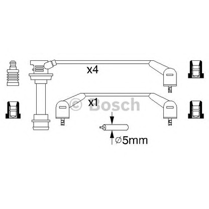 Zdjęcie Zestaw przewodów zapłonowych BOSCH 0986356948