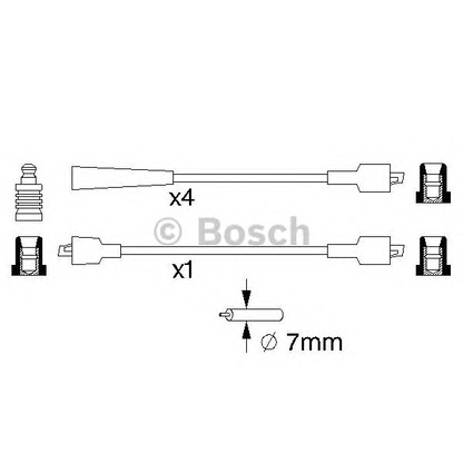 Фото Комплект проводов зажигания BOSCH 0986357082