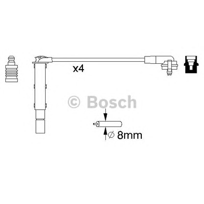 Фото Комплект проводов зажигания BOSCH 0986357090