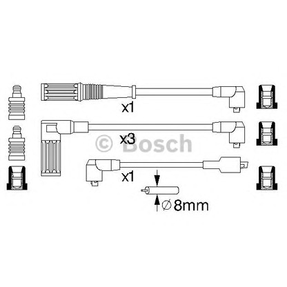 Фото Комплект проводов зажигания BOSCH 0986357119