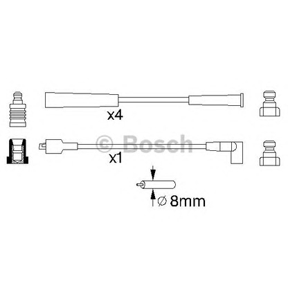 Фото Комплект проводов зажигания BOSCH 0986357140