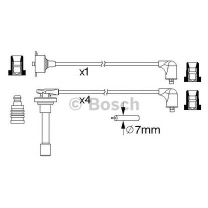 Фото Комплект проводов зажигания BOSCH 0986357173