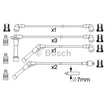 Фото Комплект проводов зажигания BOSCH 0986357177