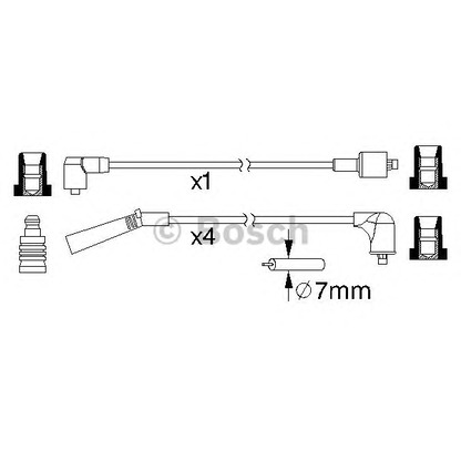 Zdjęcie Zestaw przewodów zapłonowych BOSCH 0986357185