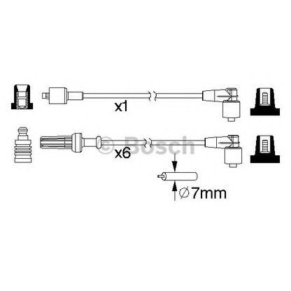 Фото Комплект проводов зажигания BOSCH 0986357219