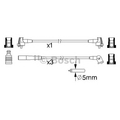 Фото Комплект проводов зажигания BOSCH 0986357222