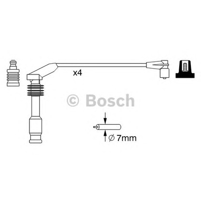 Фото Комплект проводов зажигания BOSCH 0986357226