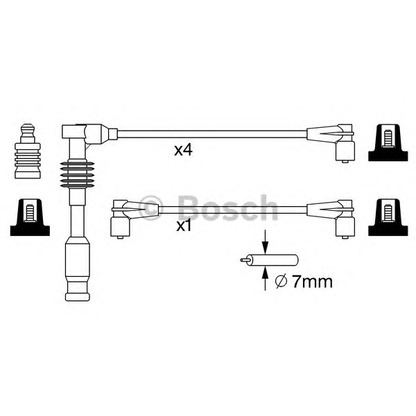 Photo Ignition Cable Kit BOSCH 0986357227