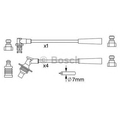 Фото Комплект проводов зажигания BOSCH 0986357230