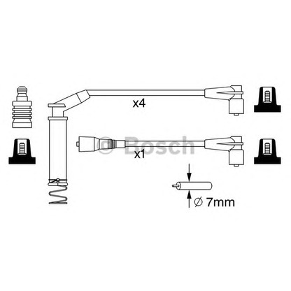 Фото Комплект проводов зажигания BOSCH 0986357279