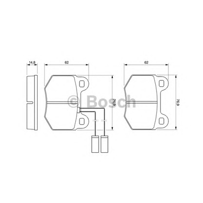 Фото Комплект тормозных колодок, дисковый тормоз BOSCH 0986424037