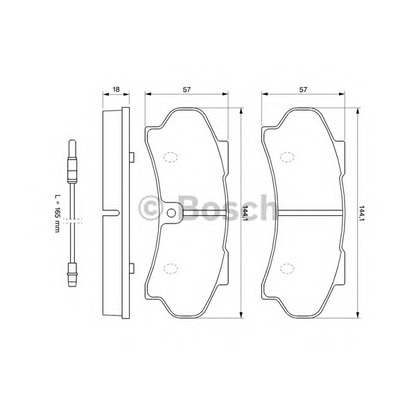 Photo Brake Pad Set, disc brake BOSCH 0986424046