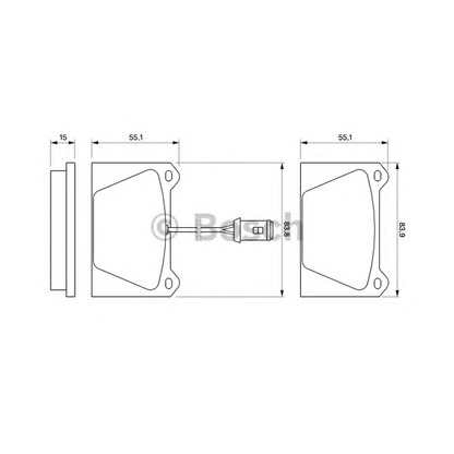 Фото Комплект тормозных колодок, дисковый тормоз BOSCH 0986424093